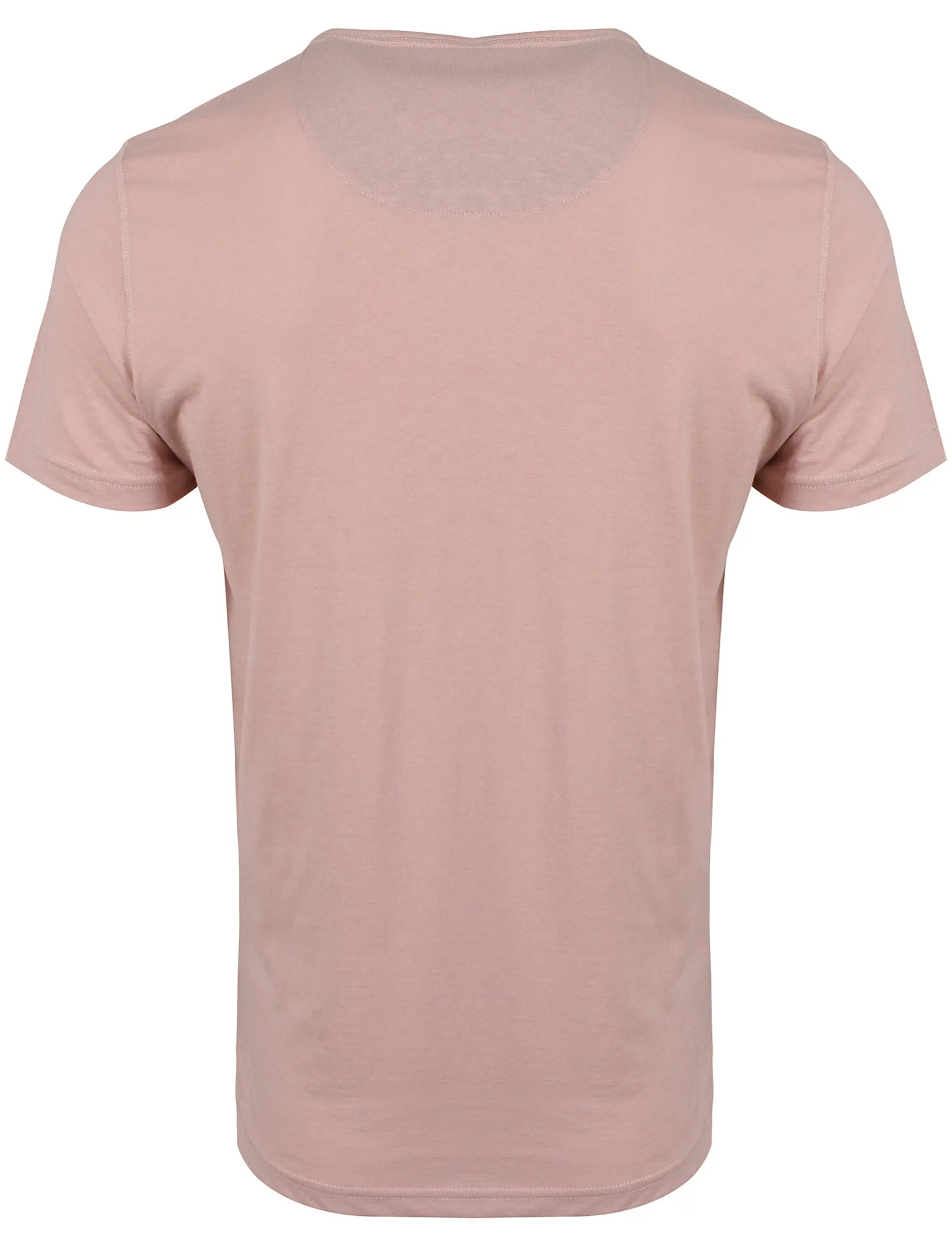 Quartz Henley Neck Short Sleeve Cotton T-Shirt In Pink
