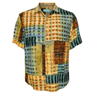 Rayon Classic Shirttail Hem - Gridlock