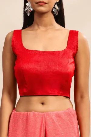 Readymade Plain Blouse- Red