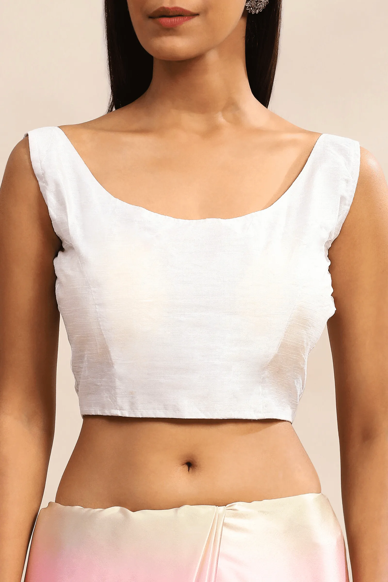 Readymade Plain Blouse- White