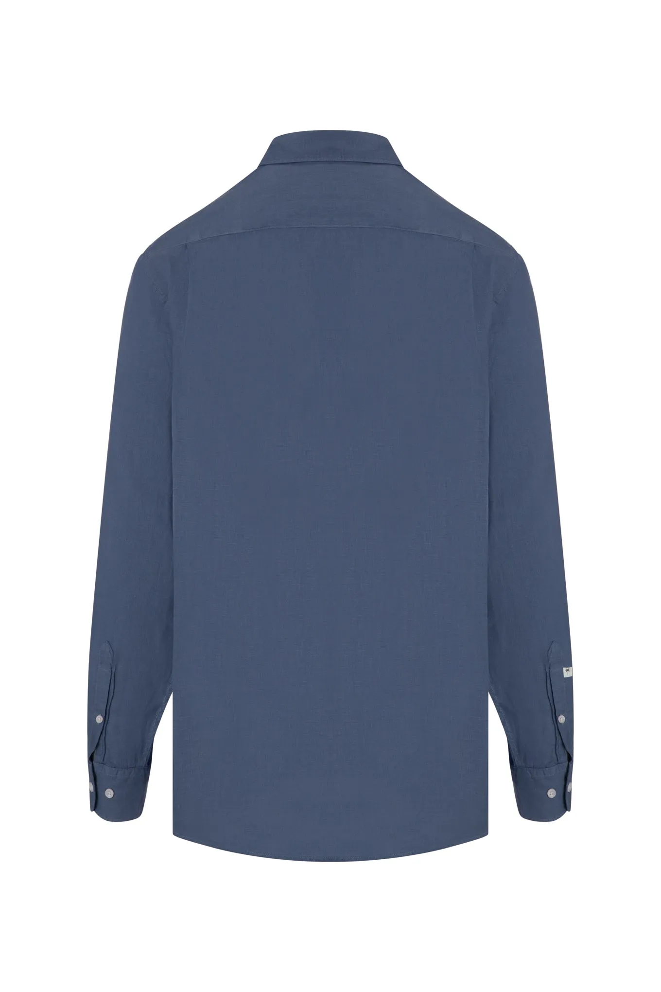 Regular fit plain garment dye pure linen shirt