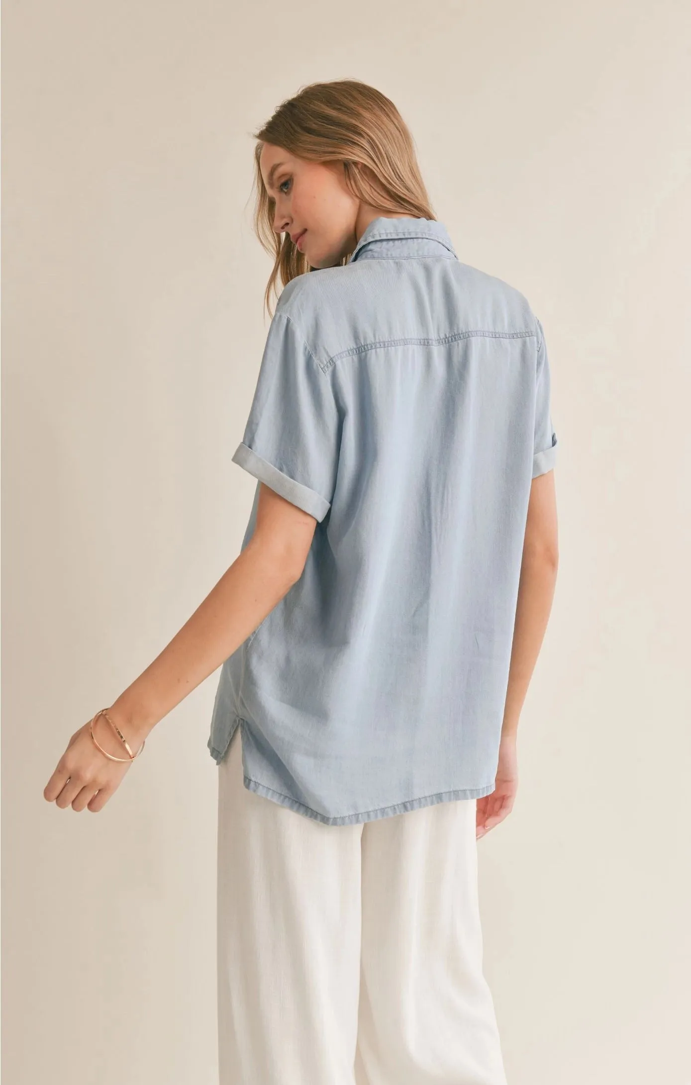 Sadie & Sage Soft Breeze Chambray Shirt