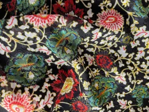 Semi-Sheer Jacobean Polyester Façonné Chiffon (Made in Italy)