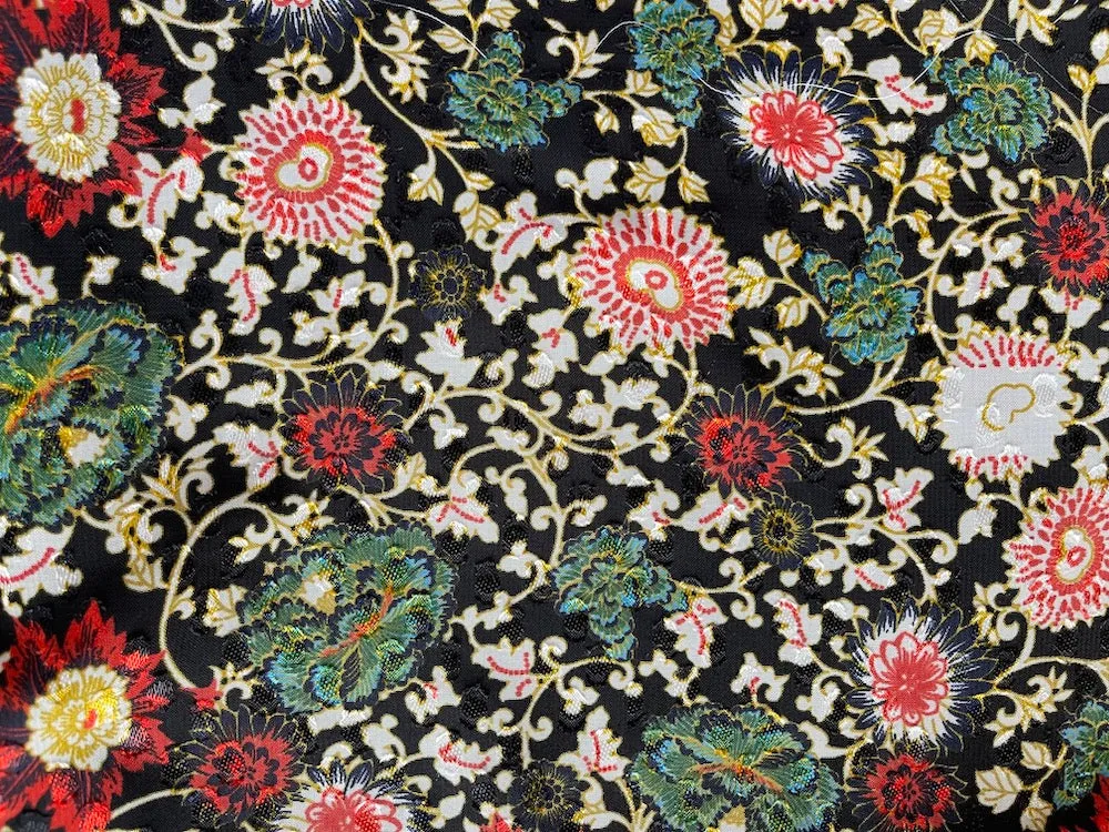 Semi-Sheer Jacobean Polyester Façonné Chiffon (Made in Italy)