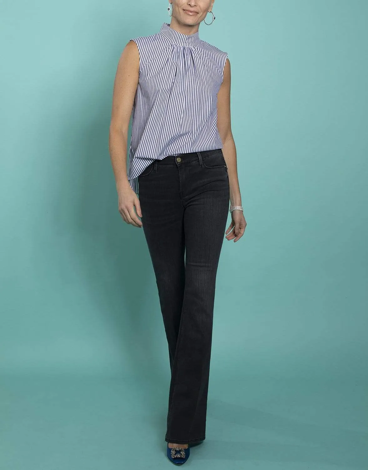 Sleeveless Shirred Neck Top