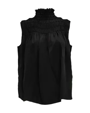 Smocked Sleeveless Blouse