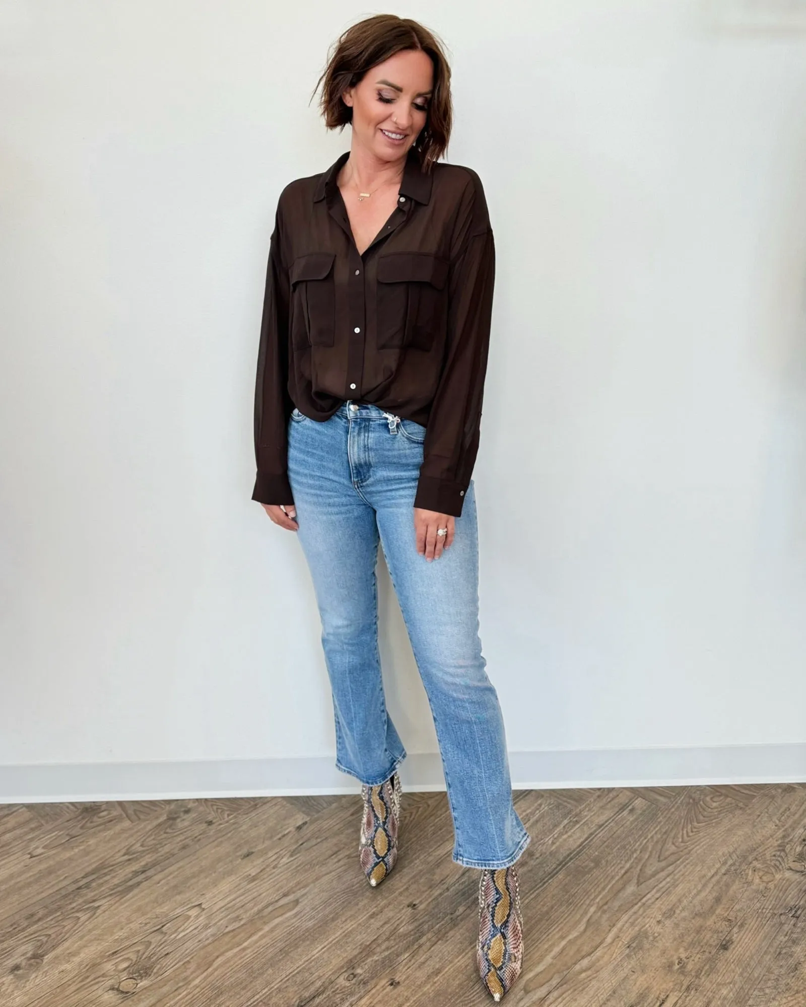 Tatum Sheer Button Down Shirt