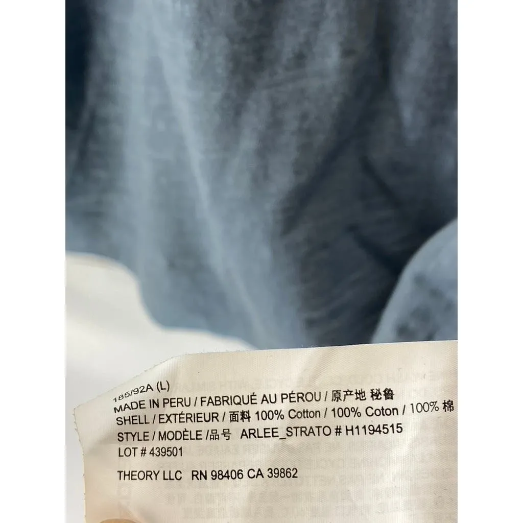 THEORY Men's Sky Blue Arlee Strato Short Sleeve Henley Shirt SZ L