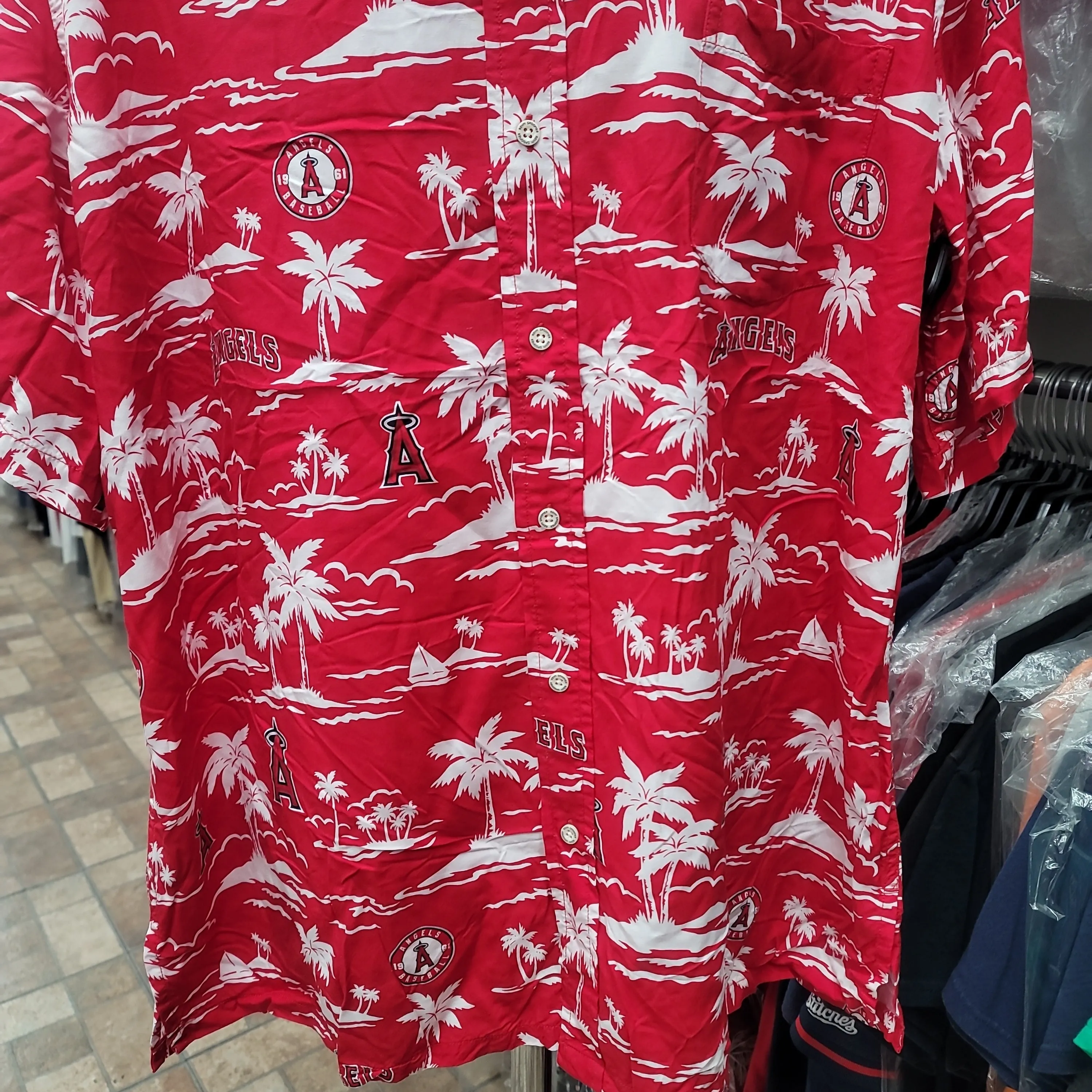 Vintage ANAHEIM ANGELS MLB Reyn Spooner Rayon Hawaiian Shirt 2XL
