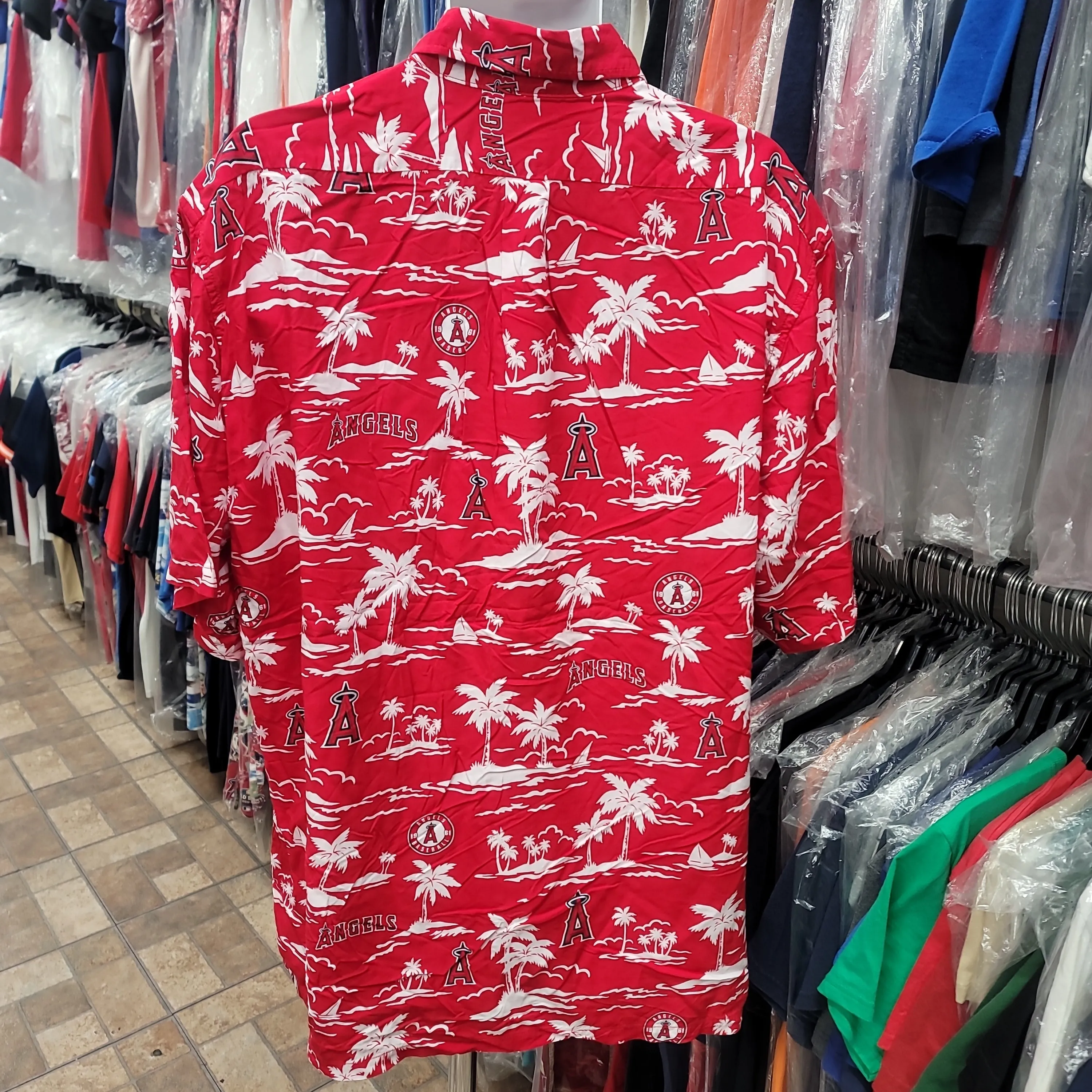 Vintage ANAHEIM ANGELS MLB Reyn Spooner Rayon Hawaiian Shirt 2XL
