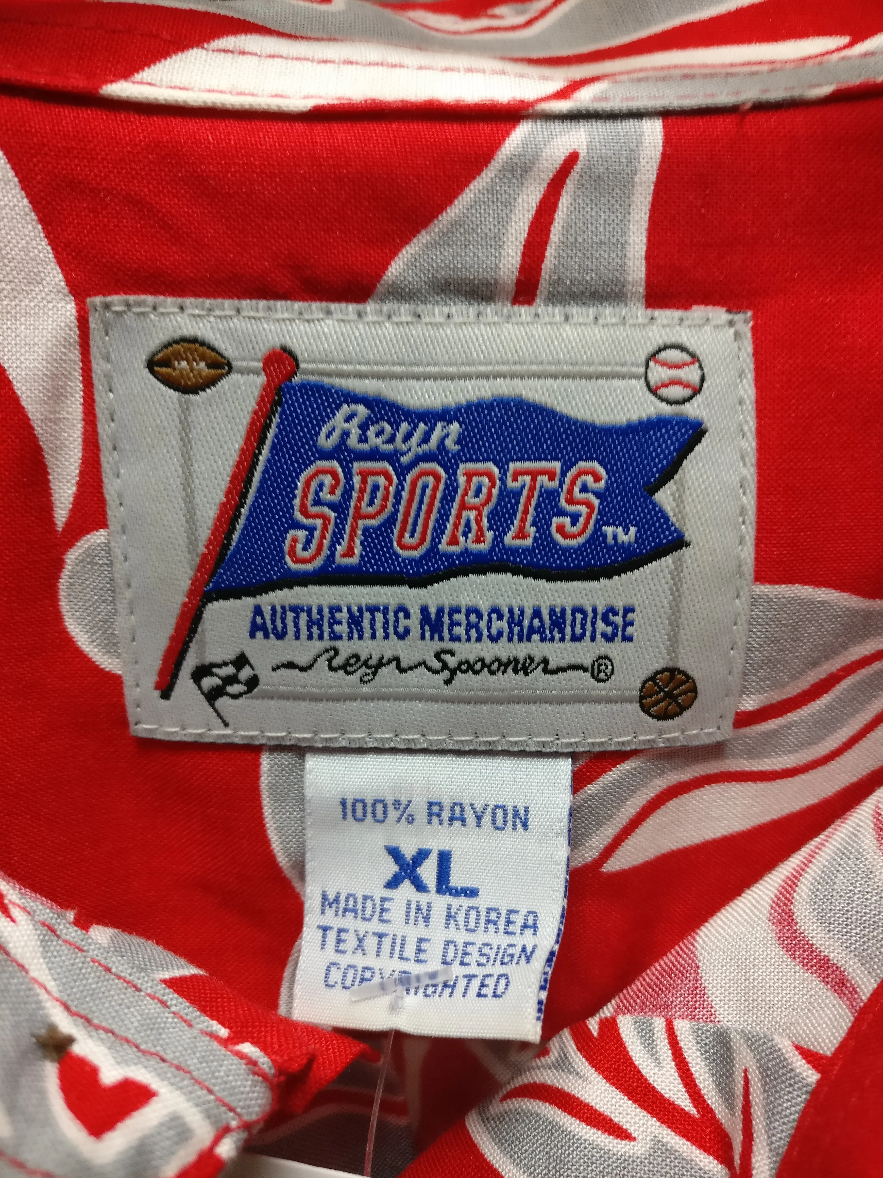 Vintage OHIO STATE BUCKEYES NCAA Reyn Spooner Rayon Hawaiian Shirt XL