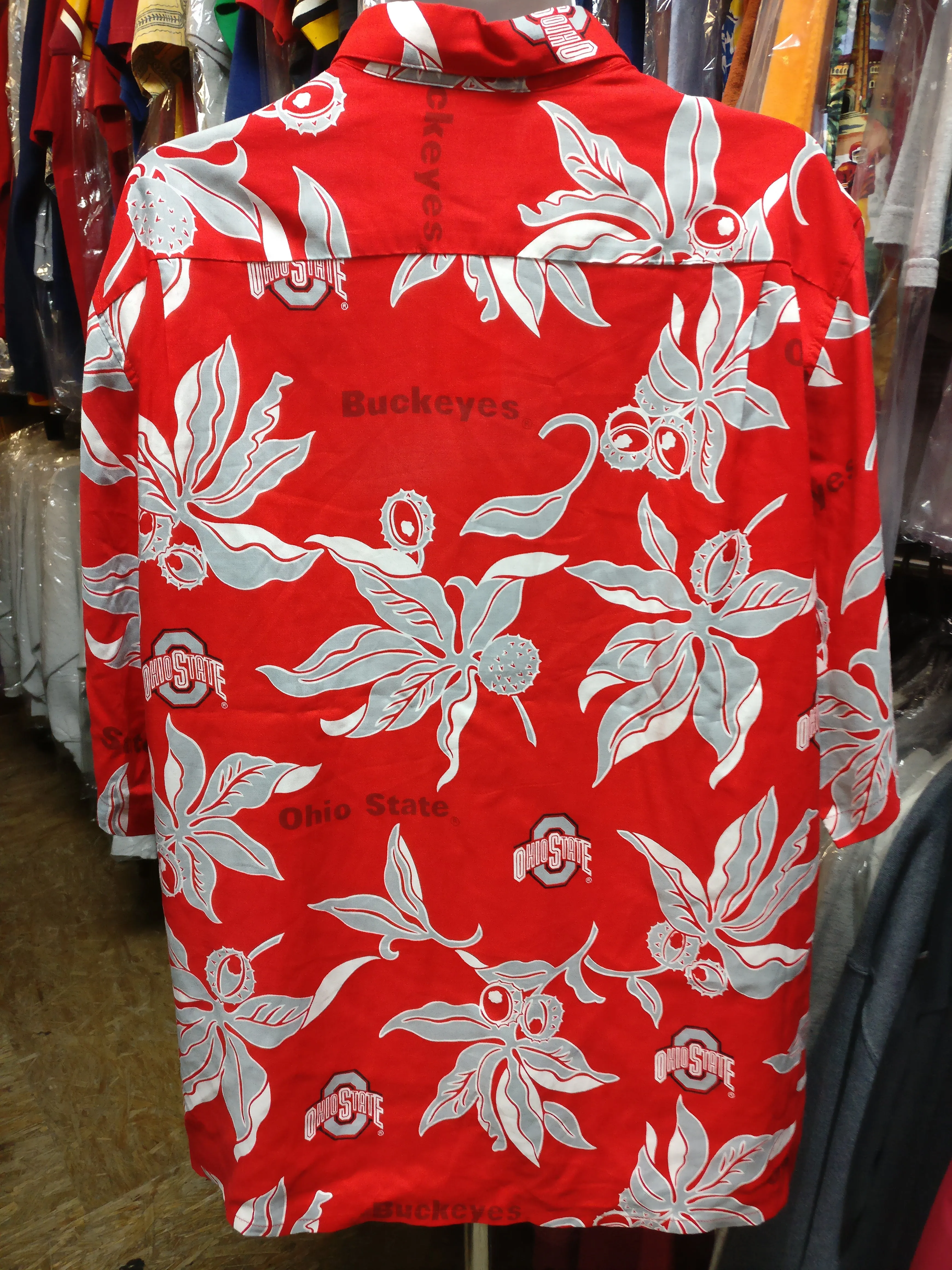 Vintage OHIO STATE BUCKEYES NCAA Reyn Spooner Rayon Hawaiian Shirt XL