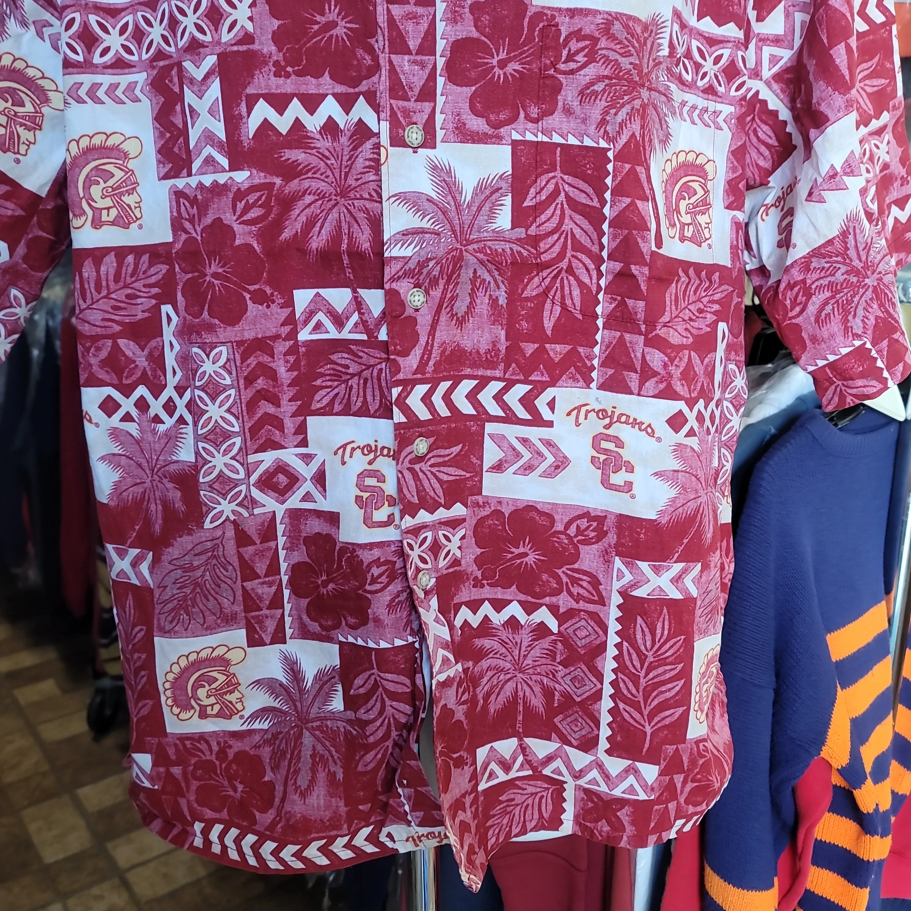 Vintage USC TROJANS NCAA Reyn Spooner Cotton Hawaiian Shirt XL