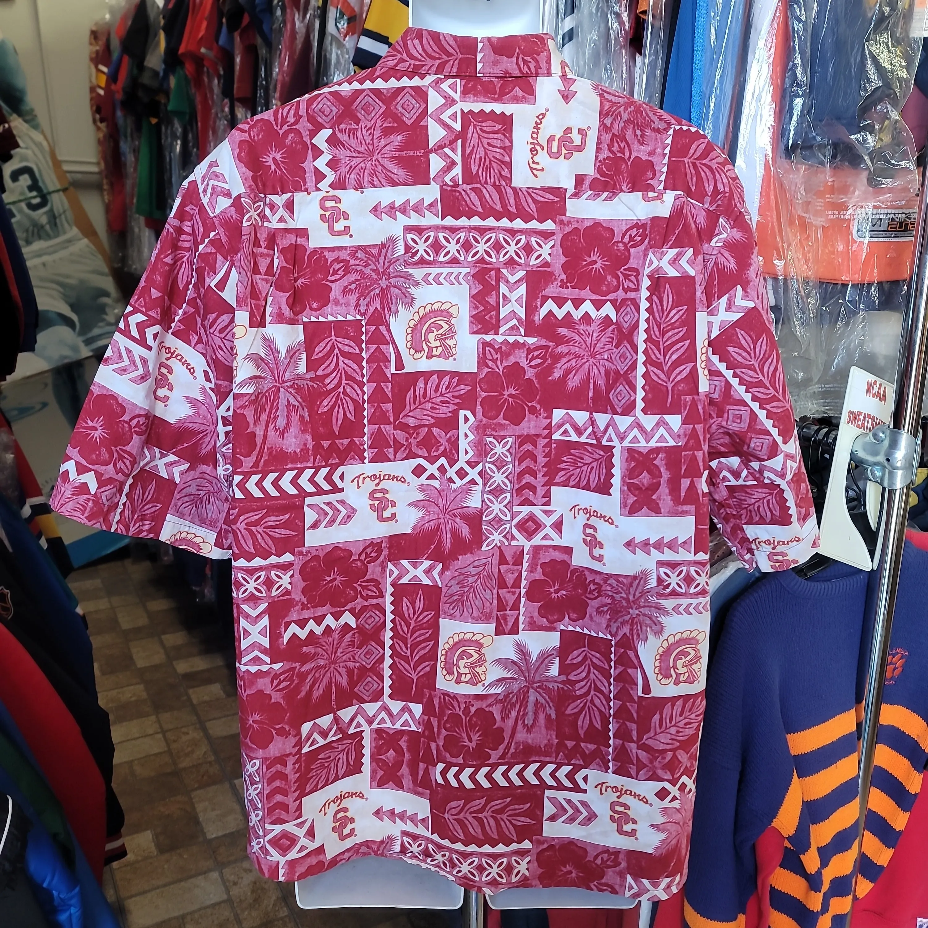 Vintage USC TROJANS NCAA Reyn Spooner Cotton Hawaiian Shirt XL
