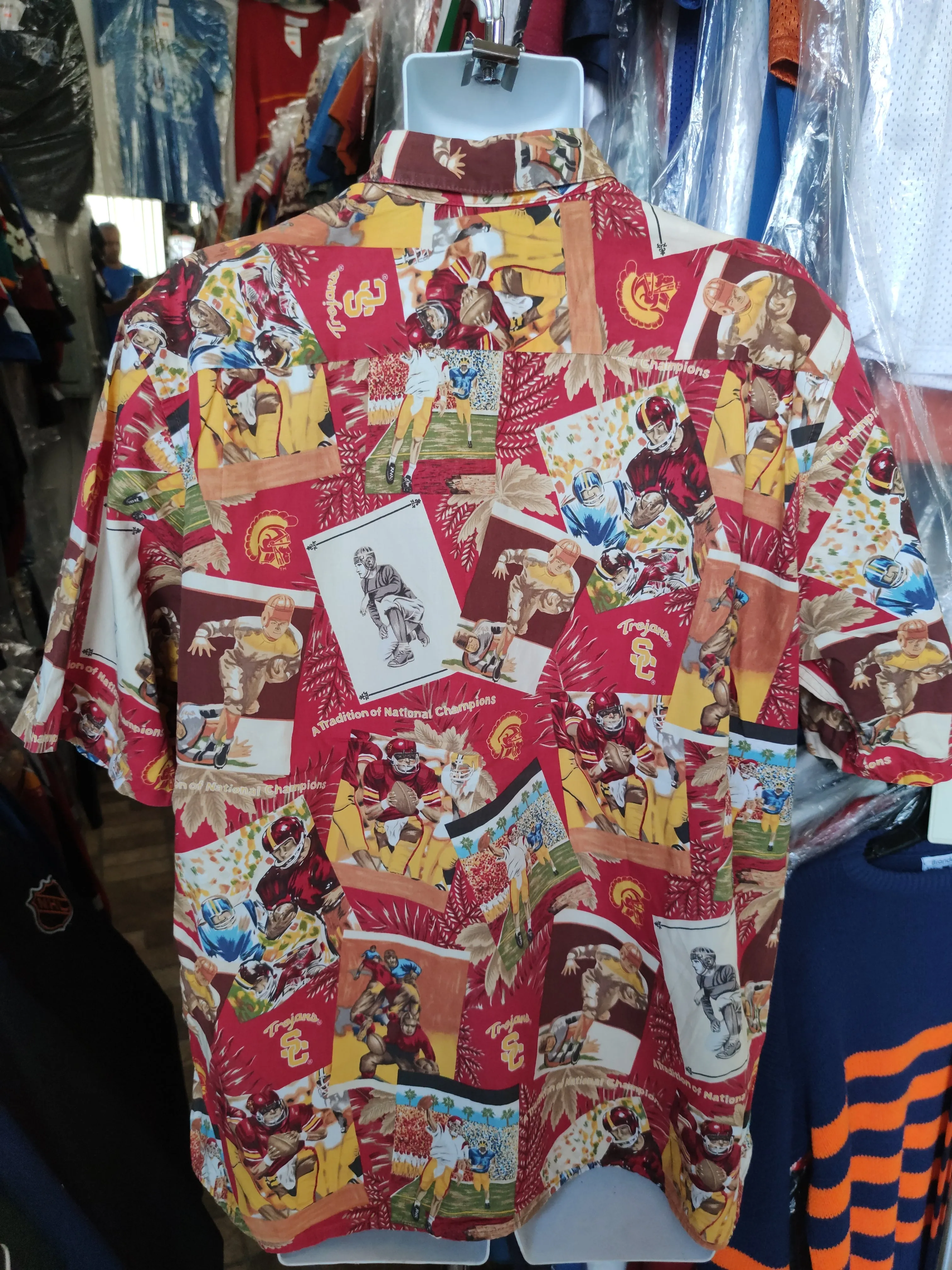 Vintage USC TROJANS NCAA Reyn Spooner Cotton Hawaiian Shirt XL
