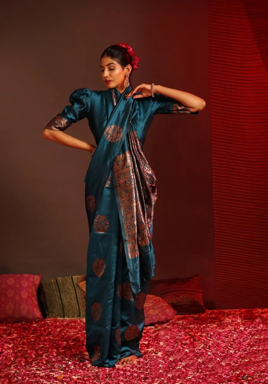 Women Soft Silk Rama saree