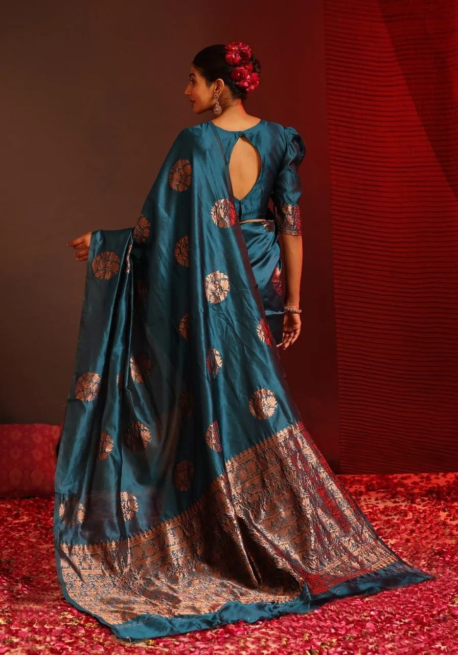 Women Soft Silk Rama saree