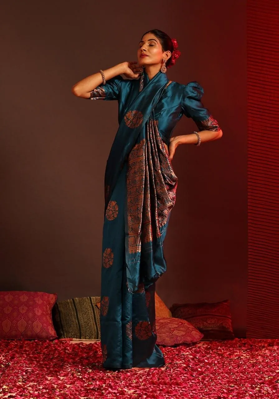 Women Soft Silk Rama saree