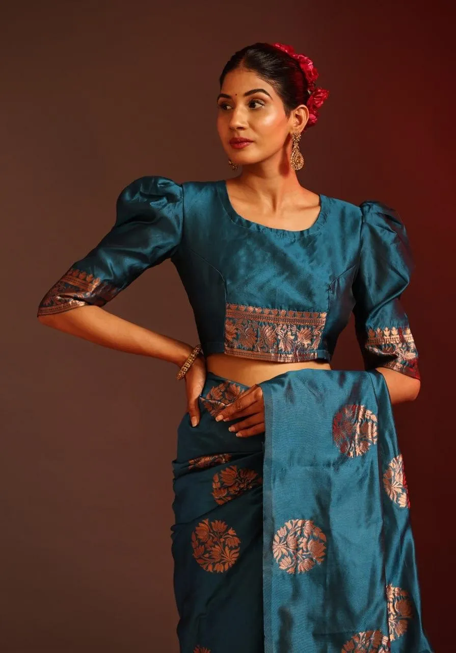 Women Soft Silk Rama saree