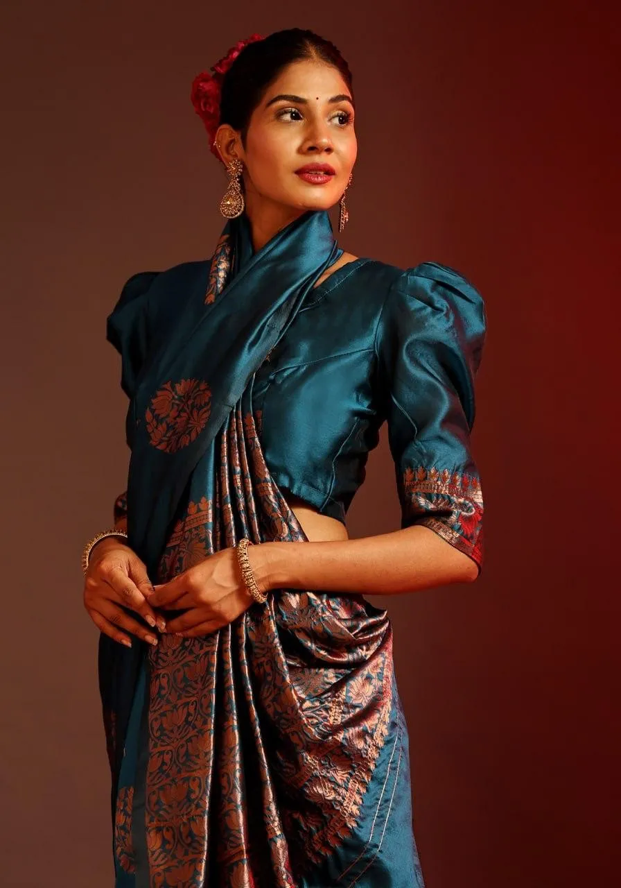 Women Soft Silk Rama saree